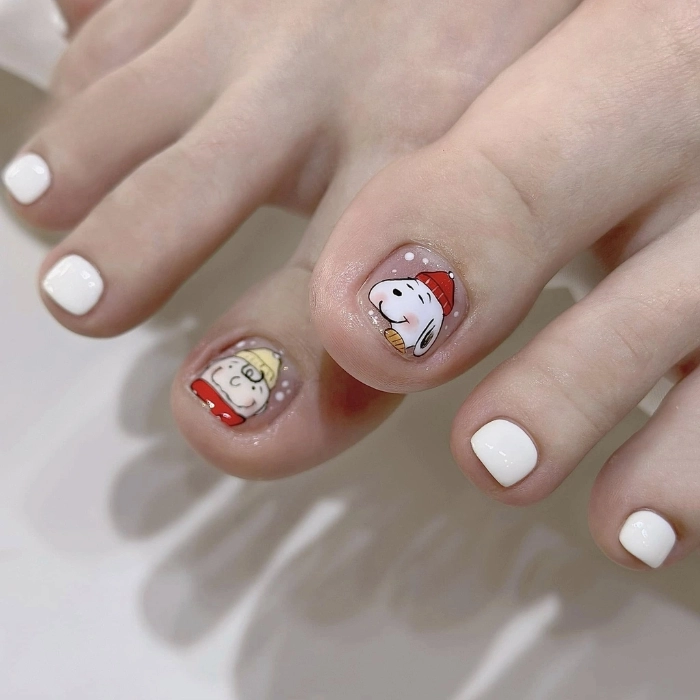 Mẫu nail chân hoạt hình anime