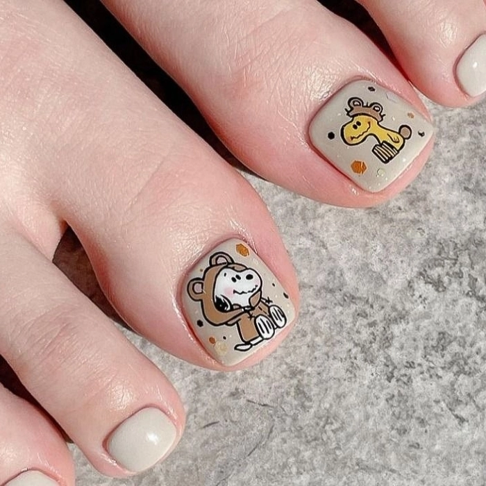 Mẫu nail chân hoạt hình chibi