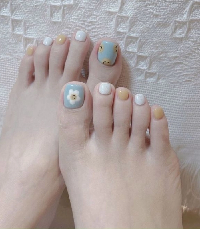 Mẫu nail chân nhẹ nhàng đẹp