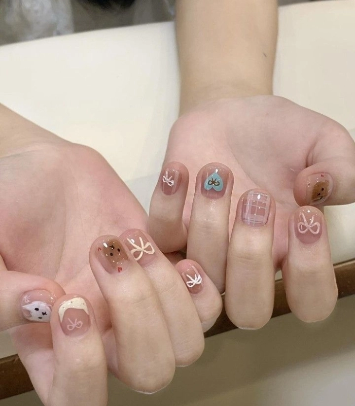 Mẫu nail cho học sinh cấp 1 dịp Tết