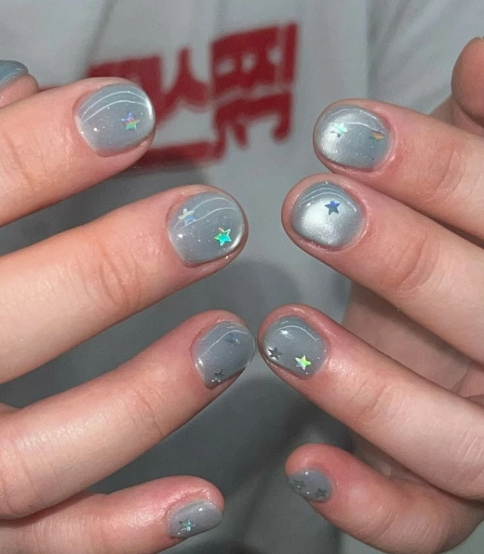 Mẫu nail cho học sinh cấp 1 mắt mèo