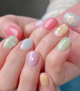 Mẫu nail cho học sinh cấp 1 pastel tím