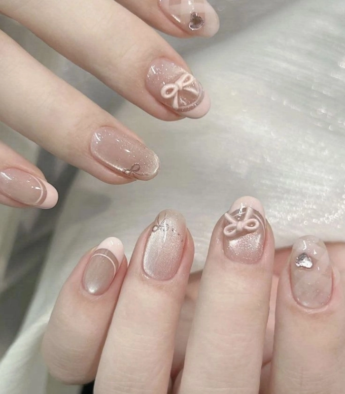 Mẫu nail cho học sinh cấp 3 dài vừa phải