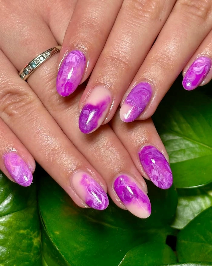 Mẫu nail loang vân đá độc lạ