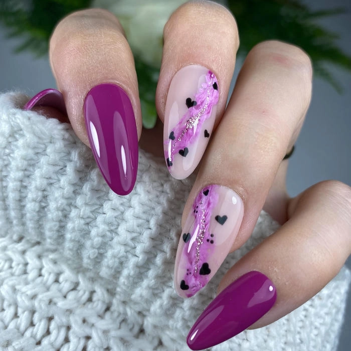 Mẫu nail màu tím khoai môn