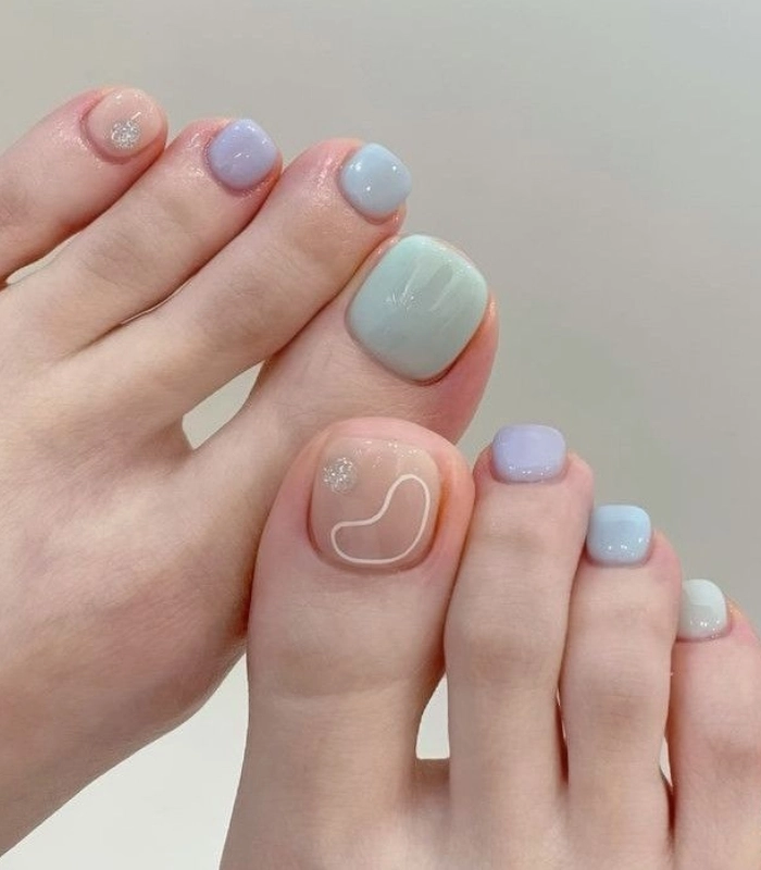Mẫu nail móng chân đẹp đơn giản