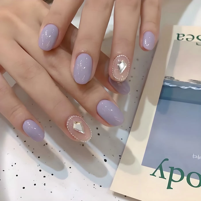 Mẫu nail tím pastel dễ thương