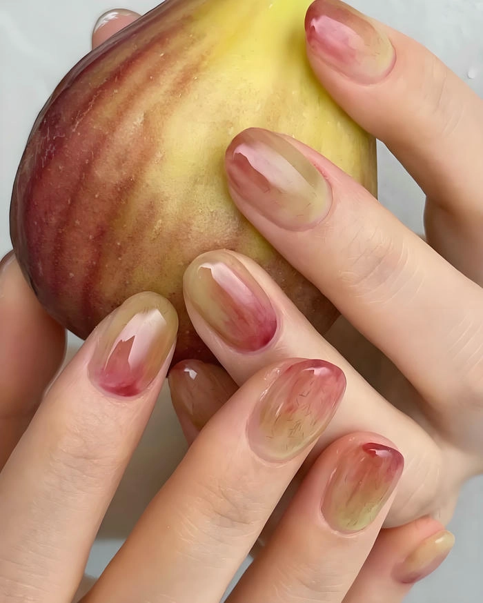Mẫu nail vân đá màu be