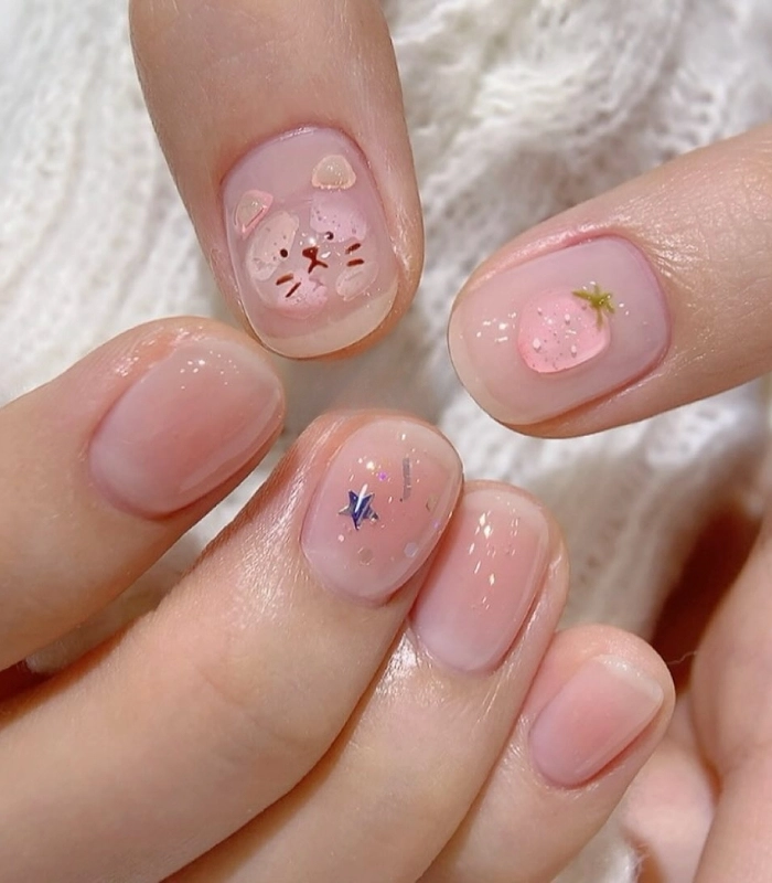 Móng xinh cho các bé Tiểu học màu pastel