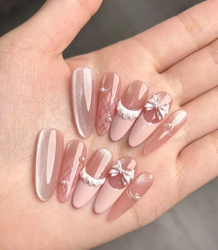 Nail box màu thạch cam đào