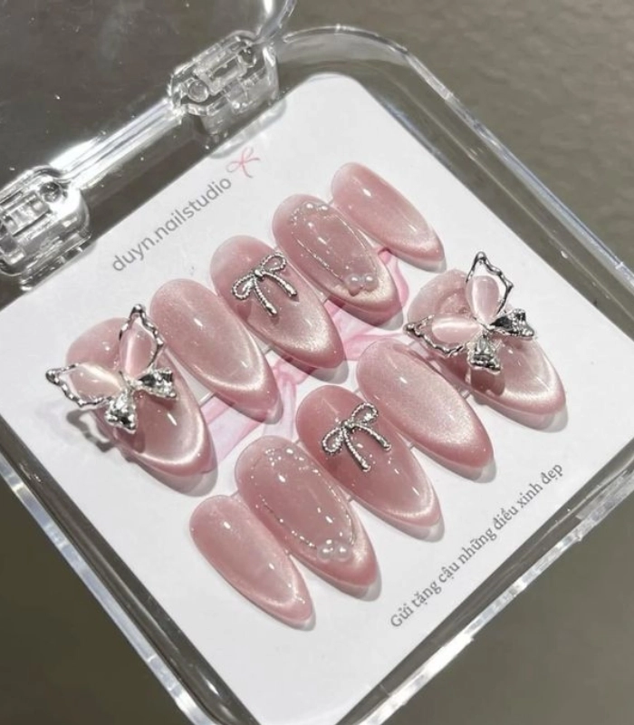Nail box màu thạch đính đá
