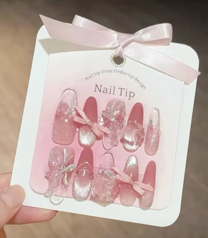 Nail box màu thạch hồng cute
