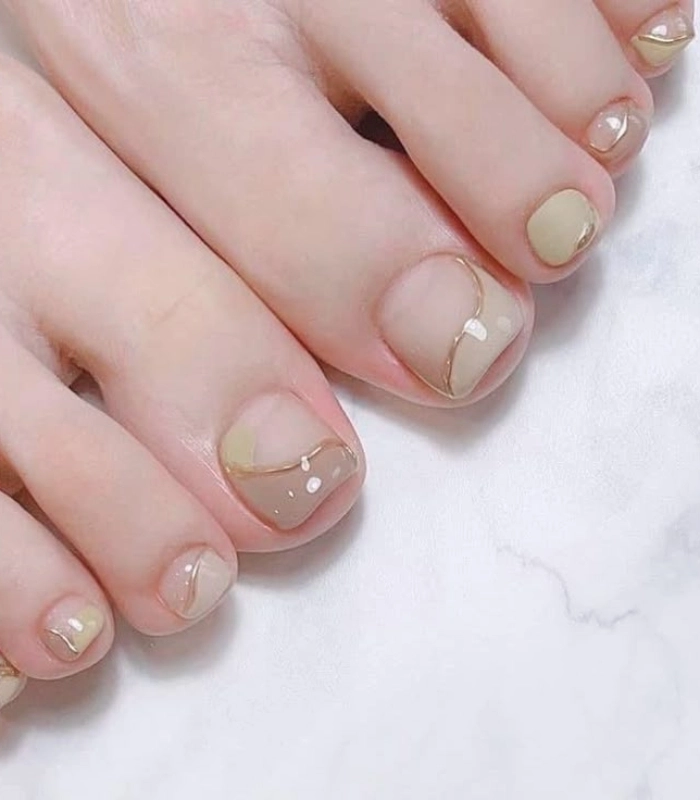 Nail chân cô dâu nhẹ nhàng