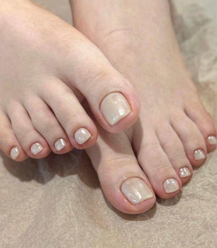 Nail chân đẹp cho cô dâu đơn giản