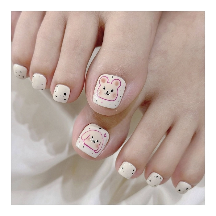 Nail chân vẽ hoạt hình cực xinh