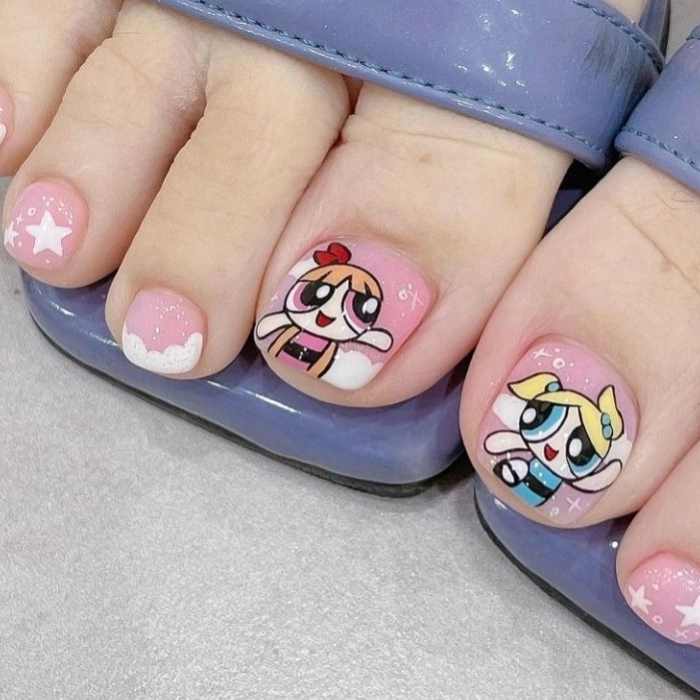 Nail chân vẽ hoạt hình nhân vật nổi tiếng