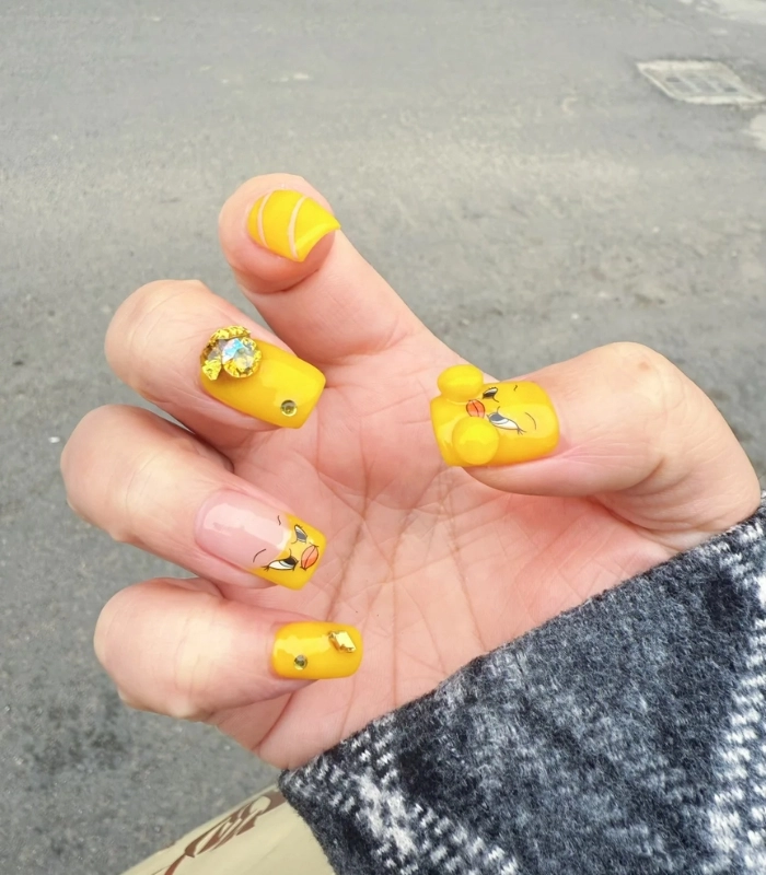 Nail con vịt vibe dễ thương