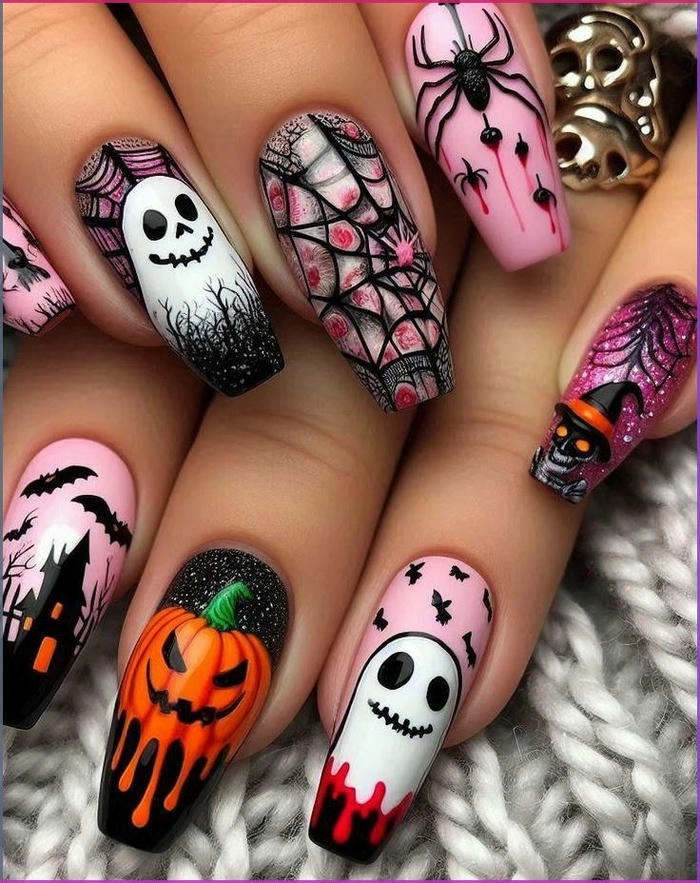 Nail halloween style hoạt hình