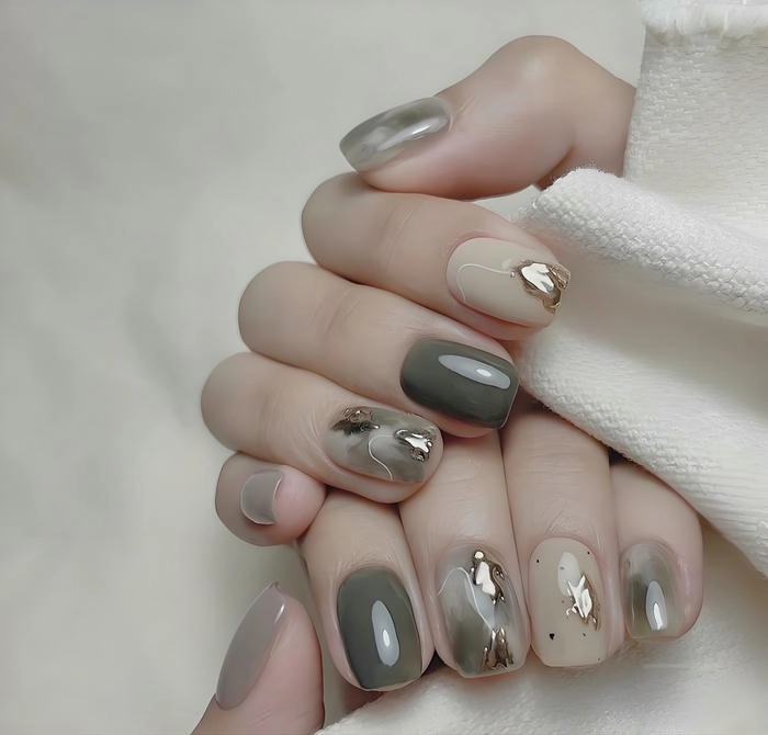 Nail loang vân đá đẹp dịu dàng