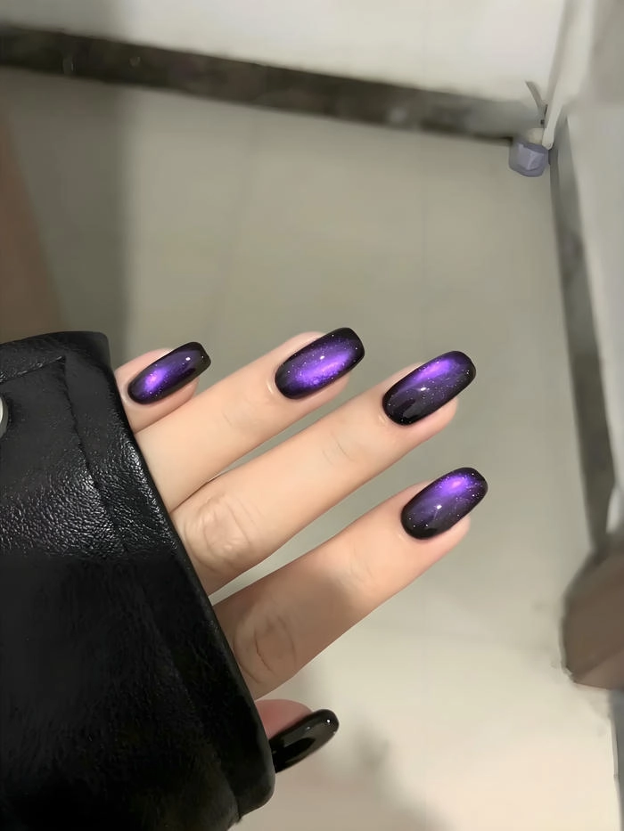 Nail màu tím cute nhẹ nhàng