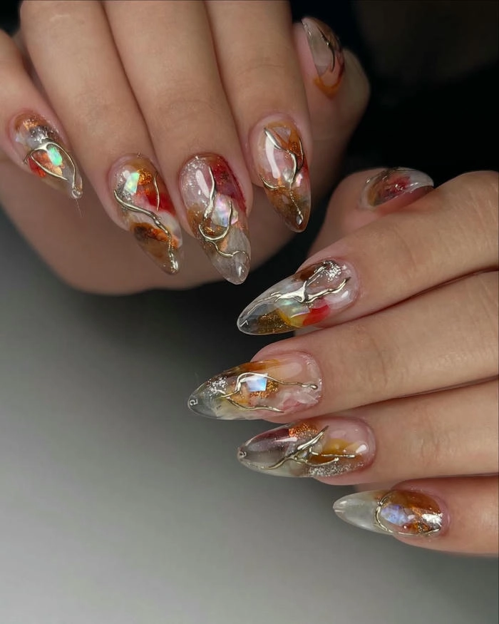 Nail vân đá cẩm thạch ấn tượng