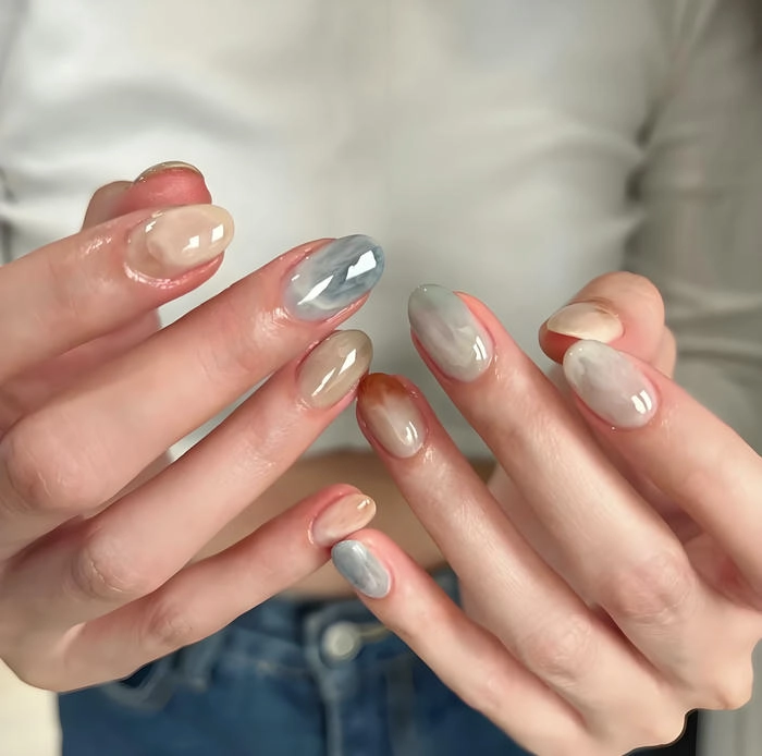 Nail vân đá cẩm thạch đẹp nhẹ nhàng