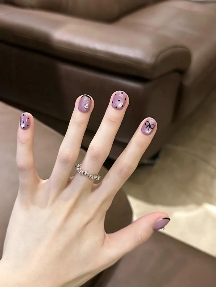 Tím pátel nail đẹp nhẹ nhàng