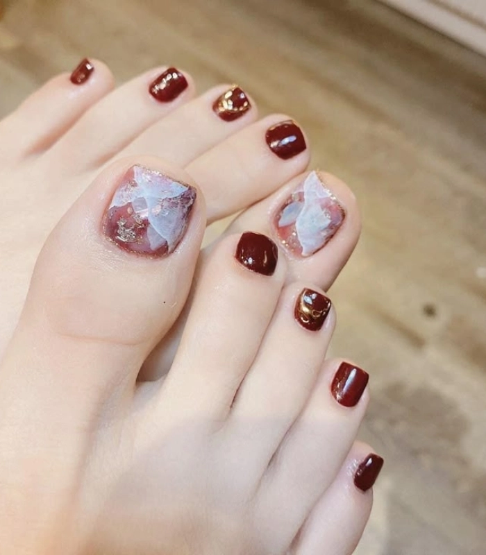ảnh mẫu nail chân xà cừ đẹp nhất