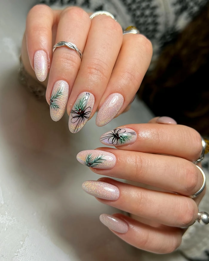 ảnh mẫu nail kim tuyến đẹp nhất