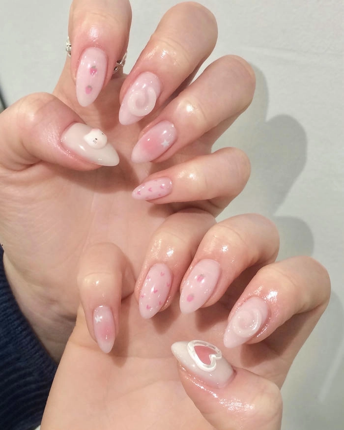 ảnh mẫu nail móng bầu siêu cute
