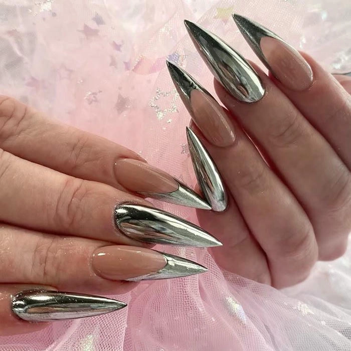 ảnh mẫu nail tráng gương