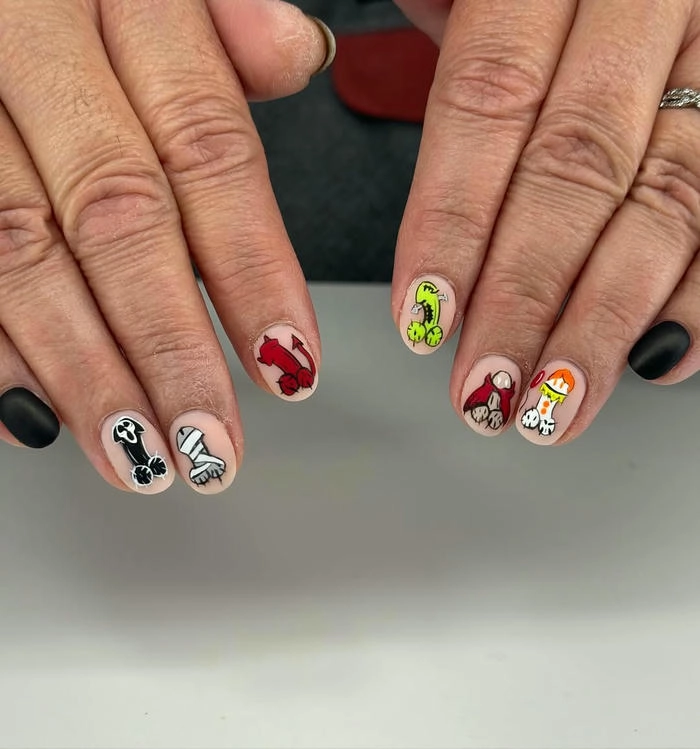 ảnh mẫu nail vẽ con ciu