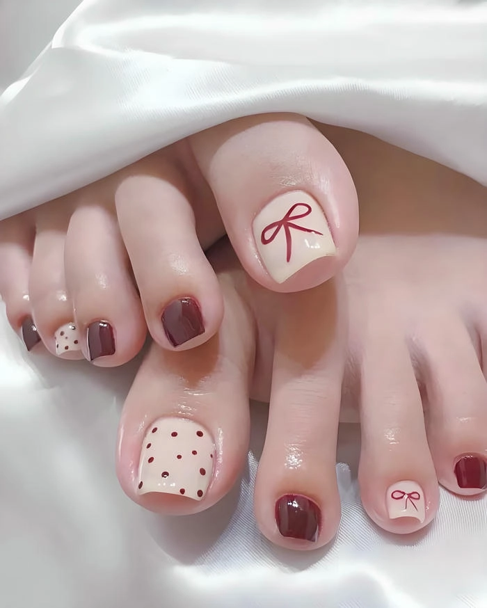 ảnh nail chân nơ