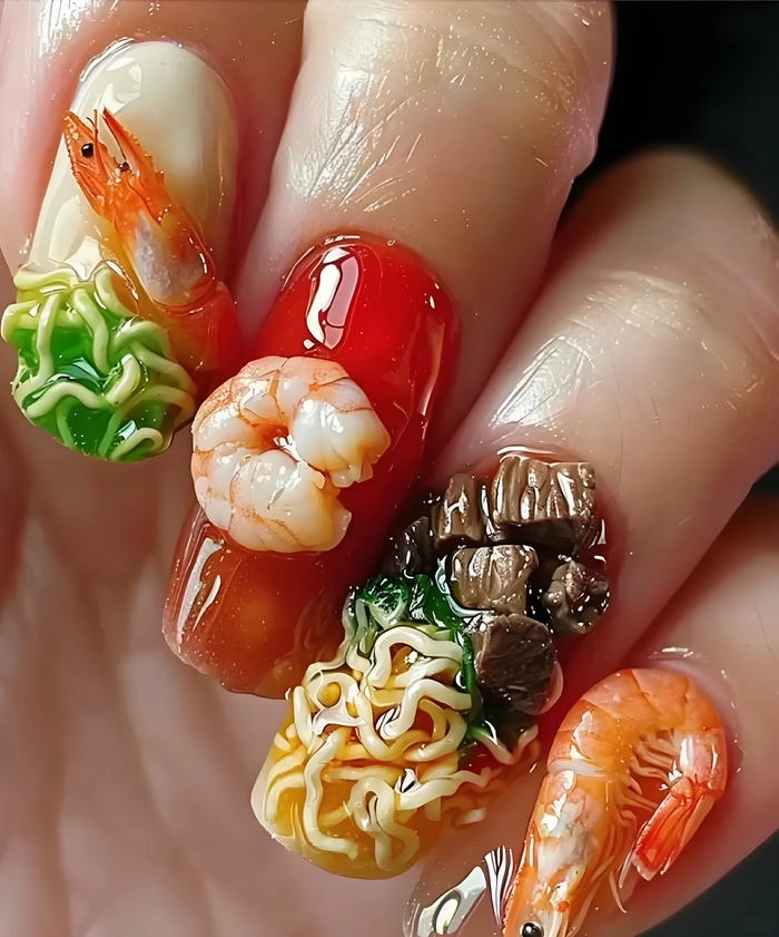 hình ảnh nail đồ ăn siêu độc lạ