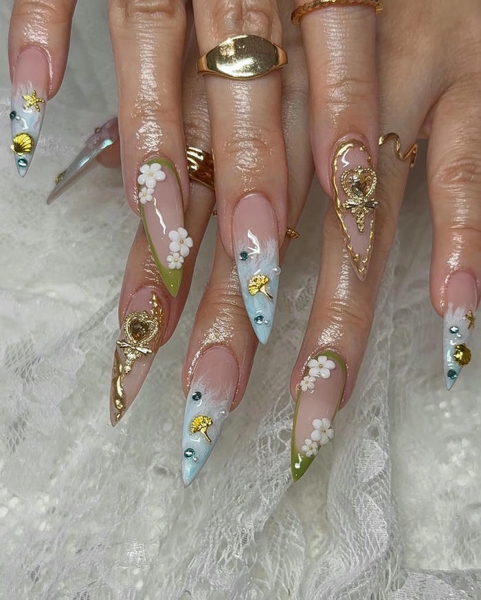 kiểu nail tay nhọn