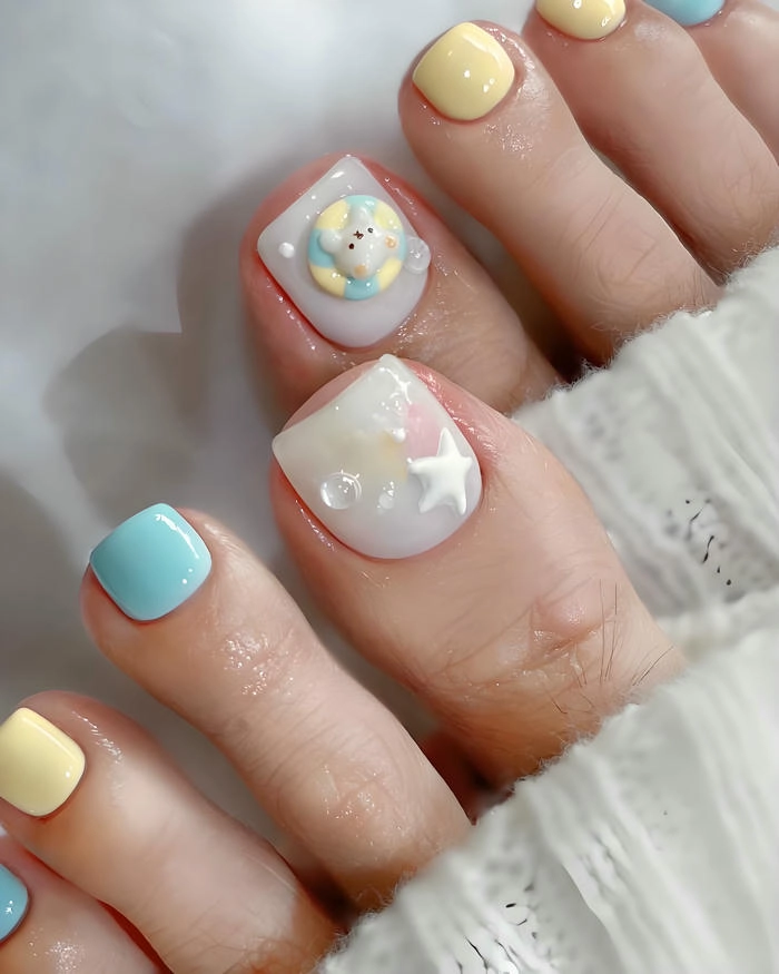 mẫu móng chân đi biển cute