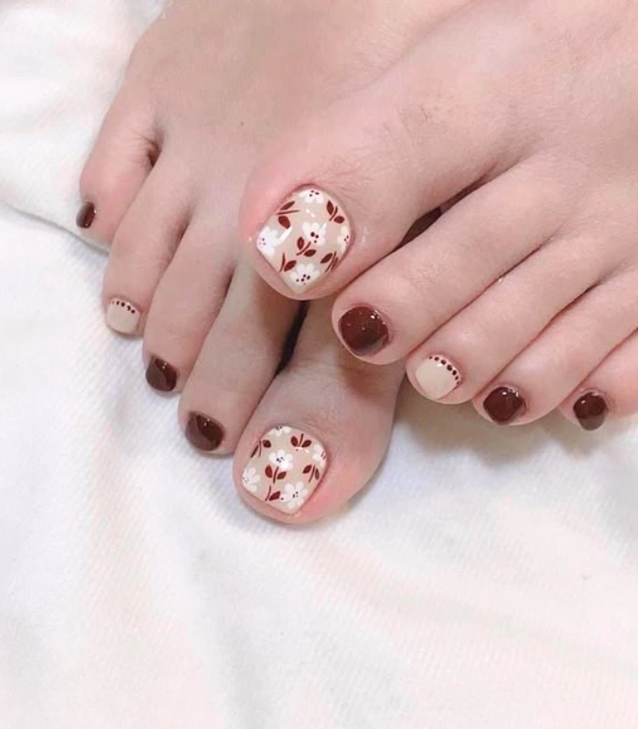 mẫu móng chân nhẹ nhàng sáng tạo