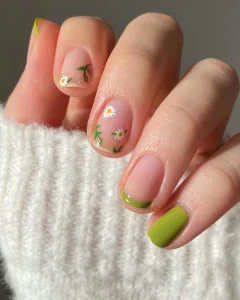 mẫu móng vẽ hoa đơn giản nhất