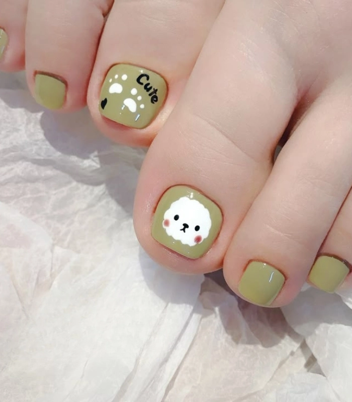 mẫu nail chân cute đáng yêu