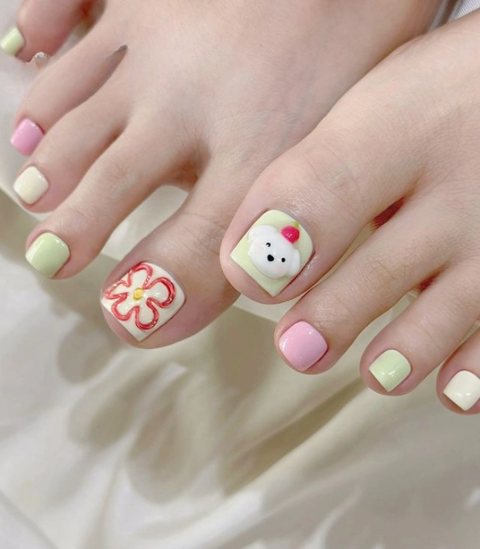 mẫu nail chân cute hình đẹp