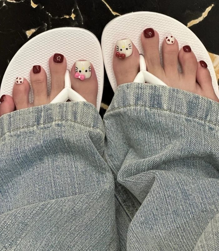 mẫu nail chân cute