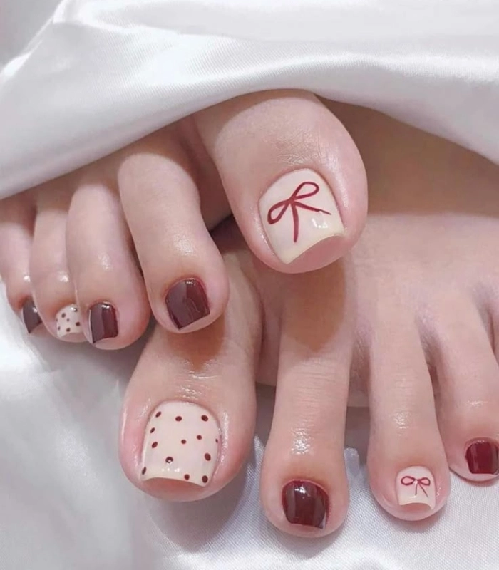 mẫu nail chân hàn quốc sáng tạo