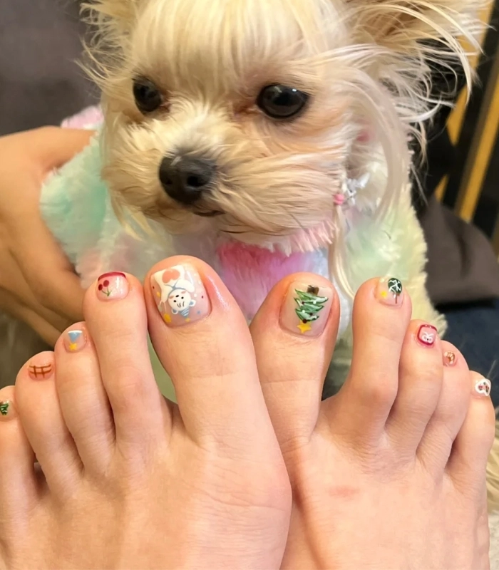 mẫu nail chân noel siêu đẹp