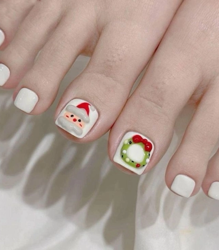 mẫu nail chân noel