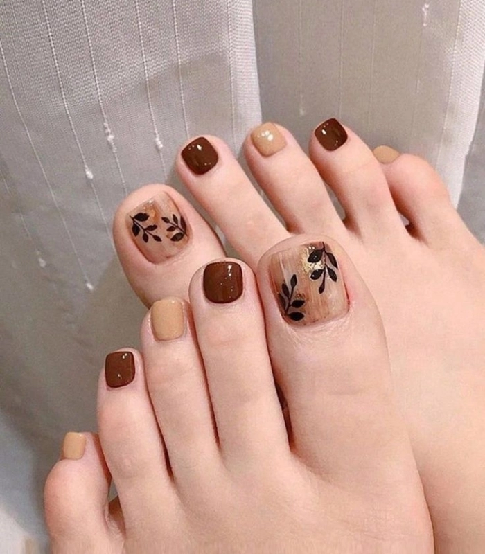 mẫu nail chân sáng da sang trọng