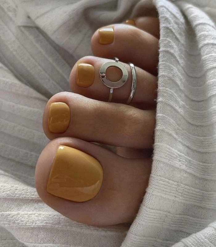 mẫu nail chân sơn màu trơn đẹp
