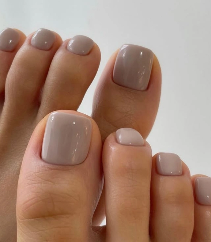 mẫu nail chân sơn màu trơn siêu xinh