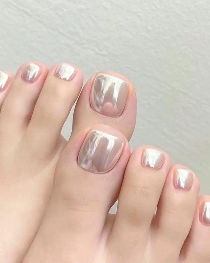 mẫu nail chân sơn trơn đẹp đơn giản