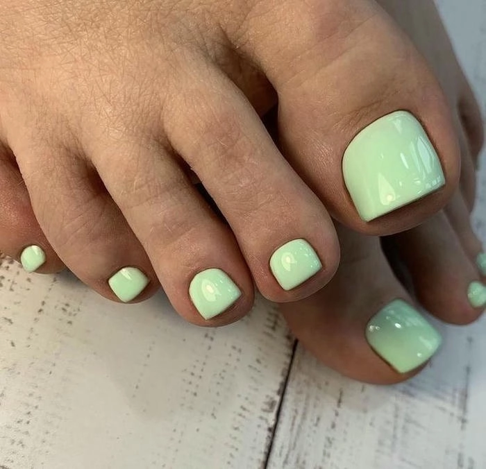 mẫu nail chân sơn trơn đơn giản nhất