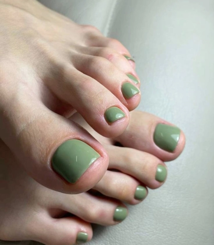 mẫu nail chân sơn trơn siêu xinh